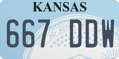 KS license plate 667DDW