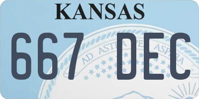 KS license plate 667DEC
