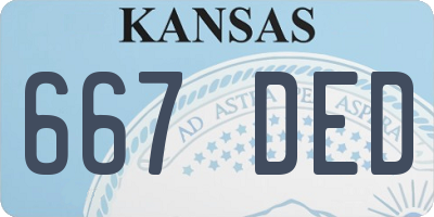 KS license plate 667DED