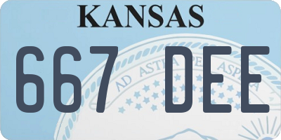 KS license plate 667DEE