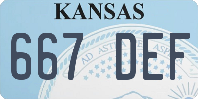 KS license plate 667DEF