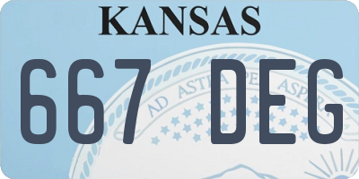 KS license plate 667DEG