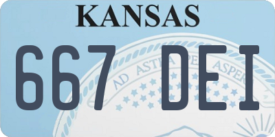 KS license plate 667DEI