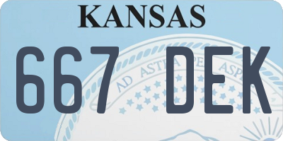 KS license plate 667DEK