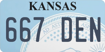 KS license plate 667DEN