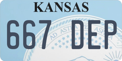 KS license plate 667DEP