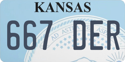 KS license plate 667DER