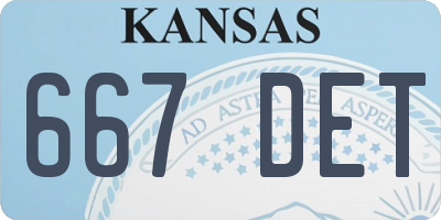 KS license plate 667DET