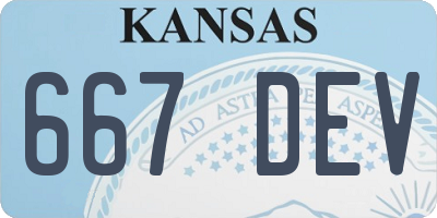 KS license plate 667DEV