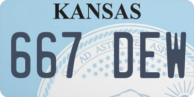 KS license plate 667DEW