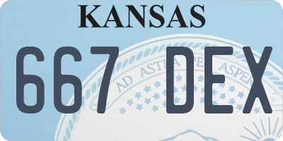 KS license plate 667DEX