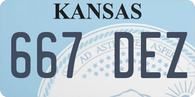 KS license plate 667DEZ