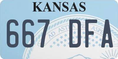 KS license plate 667DFA