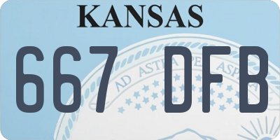 KS license plate 667DFB