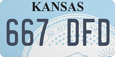 KS license plate 667DFD