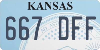 KS license plate 667DFF