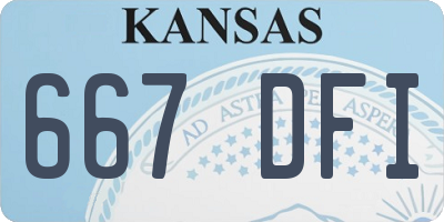 KS license plate 667DFI