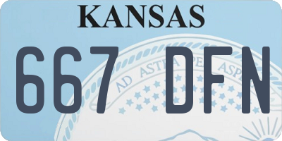 KS license plate 667DFN