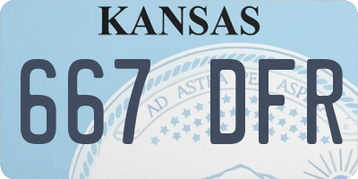 KS license plate 667DFR