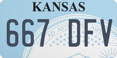 KS license plate 667DFV