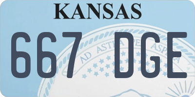 KS license plate 667DGE
