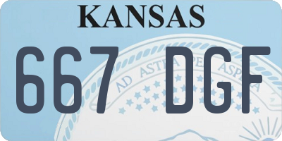 KS license plate 667DGF