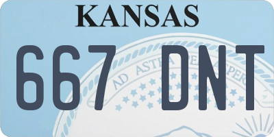 KS license plate 667DNT
