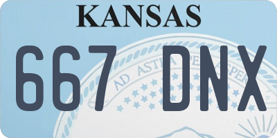 KS license plate 667DNX