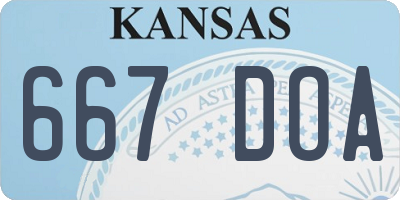 KS license plate 667DOA