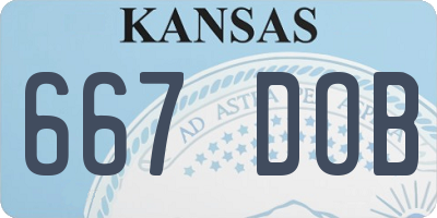 KS license plate 667DOB
