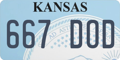 KS license plate 667DOD