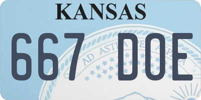 KS license plate 667DOE