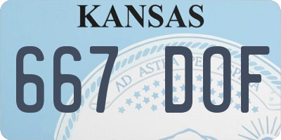 KS license plate 667DOF
