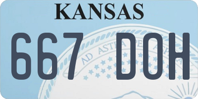 KS license plate 667DOH