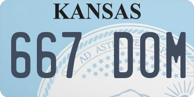 KS license plate 667DOM