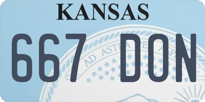 KS license plate 667DON