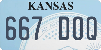 KS license plate 667DOQ