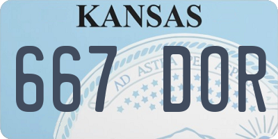 KS license plate 667DOR