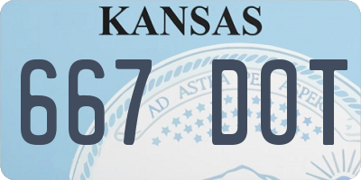 KS license plate 667DOT