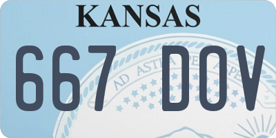 KS license plate 667DOV