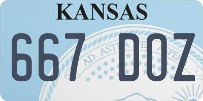 KS license plate 667DOZ