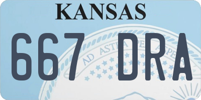 KS license plate 667DRA