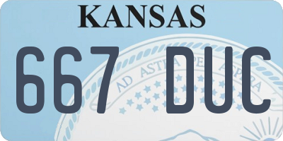 KS license plate 667DUC