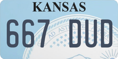 KS license plate 667DUD