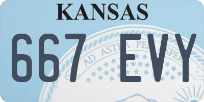 KS license plate 667EVY