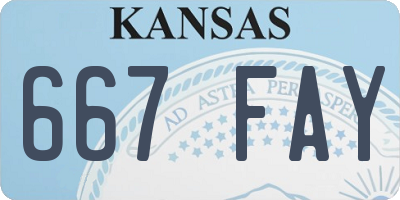KS license plate 667FAY