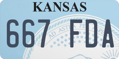 KS license plate 667FDA
