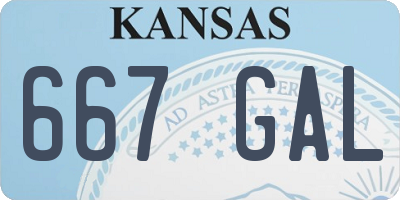 KS license plate 667GAL