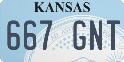 KS license plate 667GNT
