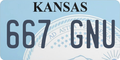KS license plate 667GNU